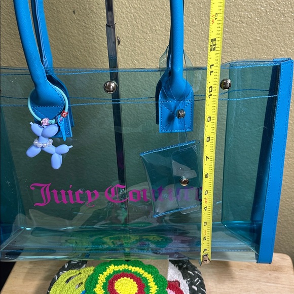 Juicy Couture See-Thru Plastic Tote with Keychain & Coin Pouch - Picture 5 of 5